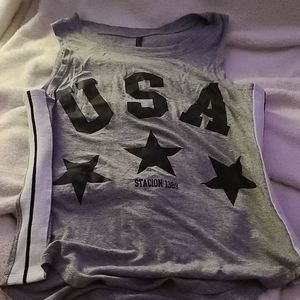 Gray USA tank top